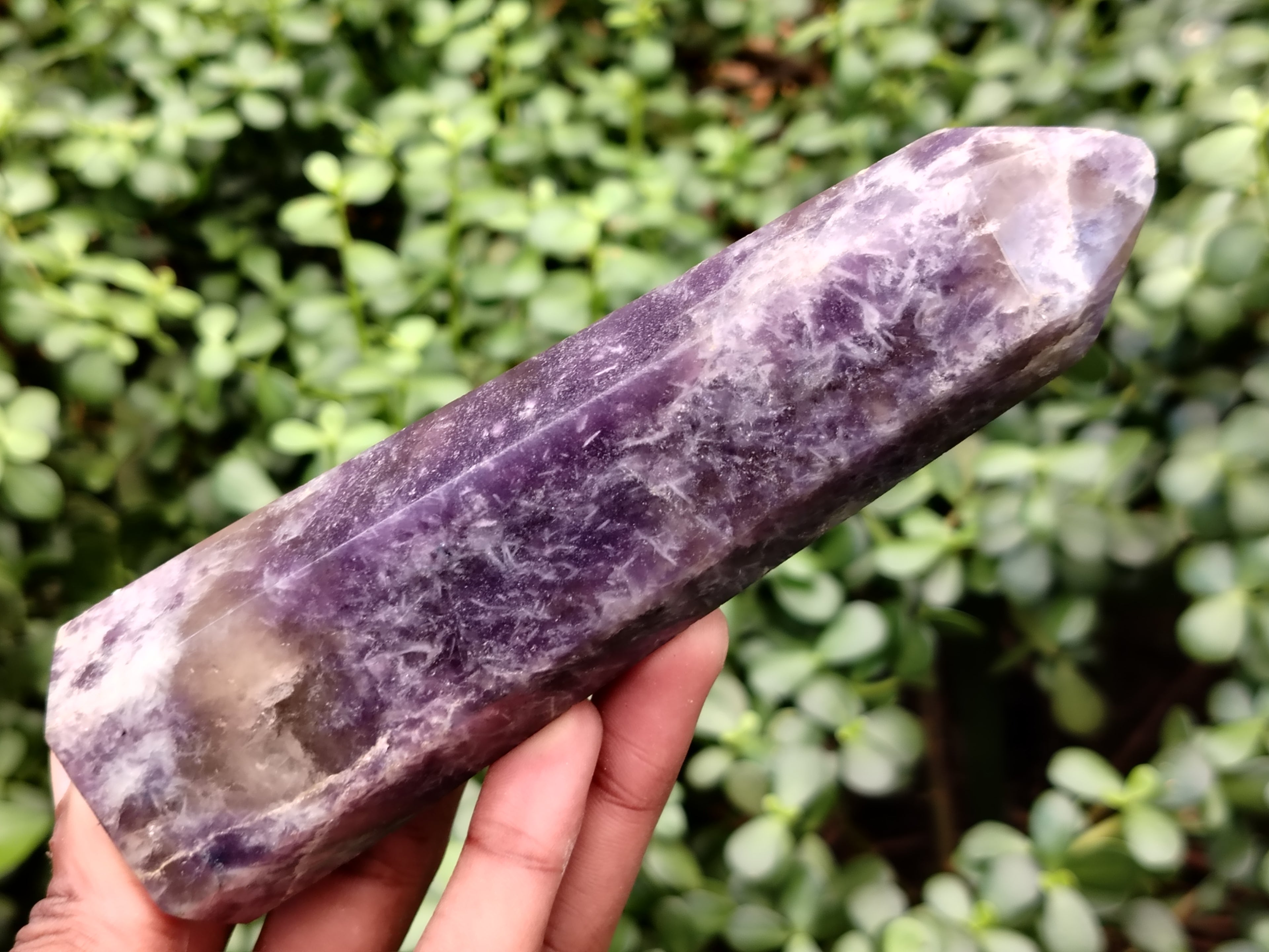 Polished Lepidolite with Pink Rubellite Points x 4 From Ambatondrazaka, Madagascar - Toprock Gemstones and Minerals 