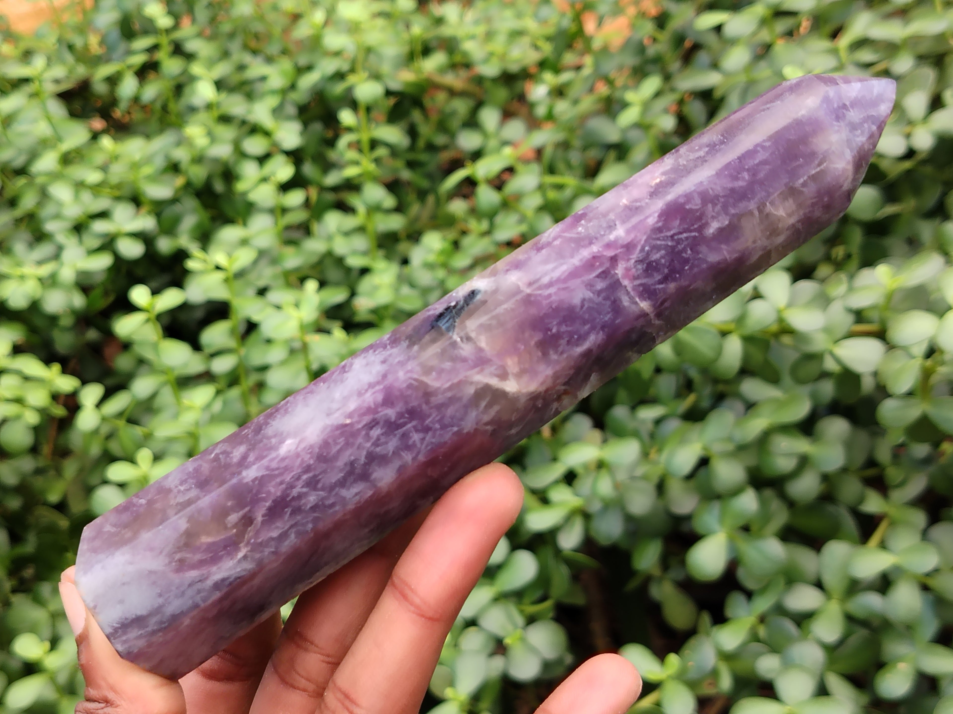 Polished Lepidolite with Pink Rubellite Points x 4 From Ambatondrazaka, Madagascar - Toprock Gemstones and Minerals 
