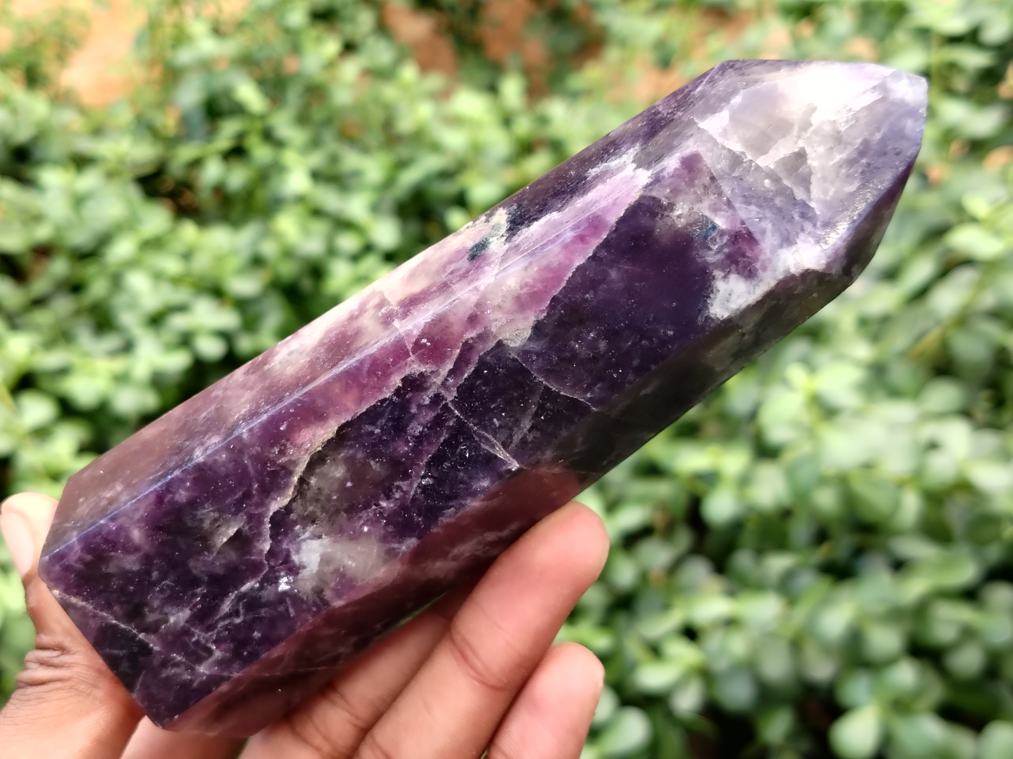 Polished Lepidolite with Pink Rubellite Points x 4 From Ambatondrazaka, Madagascar - Toprock Gemstones and Minerals 