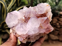 Natural Dark Purple Cactus Spirit Quartz Clusters x 3 From South Africa