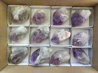 Natural Jacaranda Amethyst Single Quartz Crystals x 12 From Mumbwa, Zambia - Toprock Gemstones and Minerals 