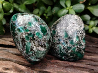 Polished Emerald Mica In Matrix Standing Free Forms x 4 From Mutoko, Zimbabwe - Toprock Gemstones and Minerals 