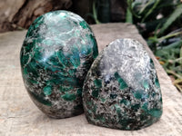 Polished Emerald Mica In Matrix Standing Free Forms x 4 From Mutoko, Zimbabwe - Toprock Gemstones and Minerals 