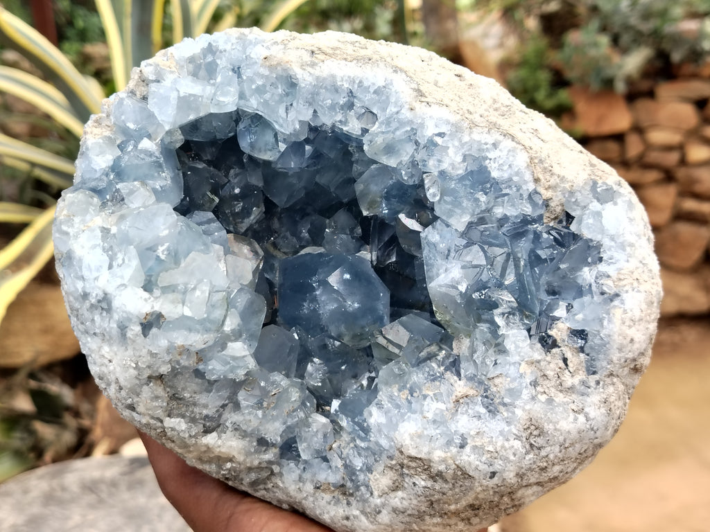 Natural Celestite Geode Specimen x 1 From Sakoany, Madagascar - Toprock Gemstones and Minerals 