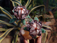 Hand Made Gemstone Protea Flower Trees x 3 From South Africa