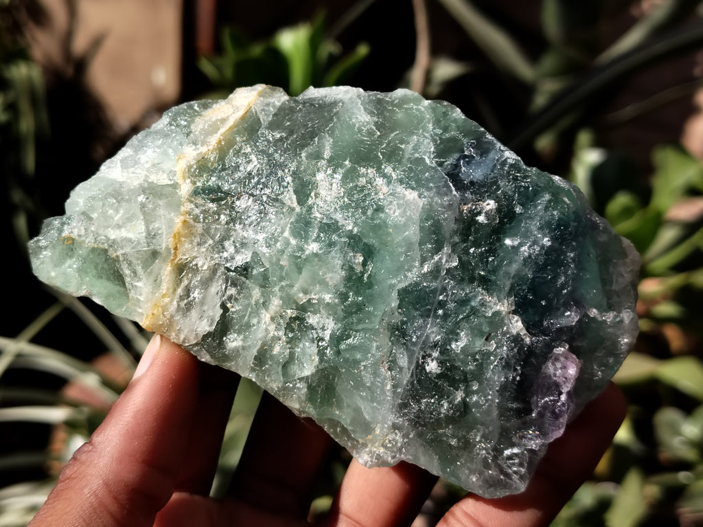 Polished On One Side Watermelon Fluorite Specimens x 3 From Uis, Namibia - Toprock Gemstones and Minerals 