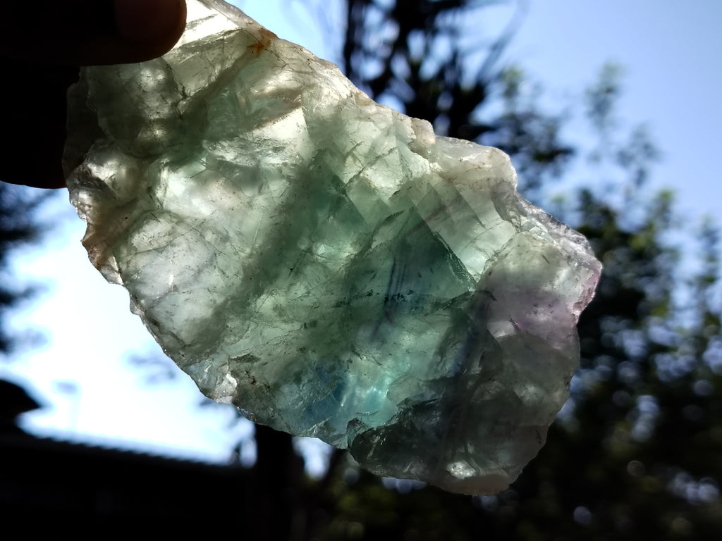 Polished On One Side Watermelon Fluorite Specimens x 3 From Uis, Namibia - Toprock Gemstones and Minerals 