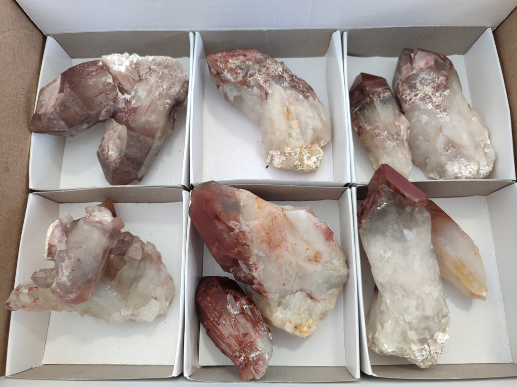 Natural Red Hematoid Quartz Clusters x 6 From Karoi, Zimbabwe - Toprock Gemstones and Minerals 