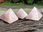 Polished Rose Quartz Pyramids x 4 From Madagascar - Toprock Gemstones and Minerals 
