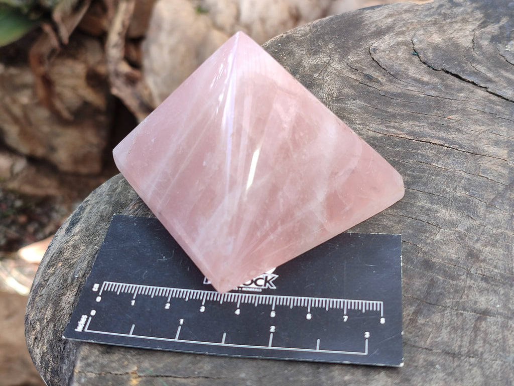 Polished Rose Quartz Pyramids x 4 From Madagascar - Toprock Gemstones and Minerals 
