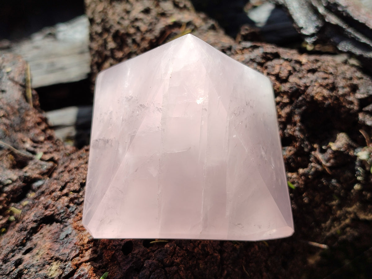 Polished Rose Quartz Pyramids x 4 From Madagascar - Toprock Gemstones and Minerals 