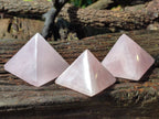 Polished Rose Quartz Pyramids x 4 From Madagascar - Toprock Gemstones and Minerals 