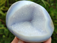 Polished Blue Lace Agate Geodes x 6 From Nsanje, Malawi