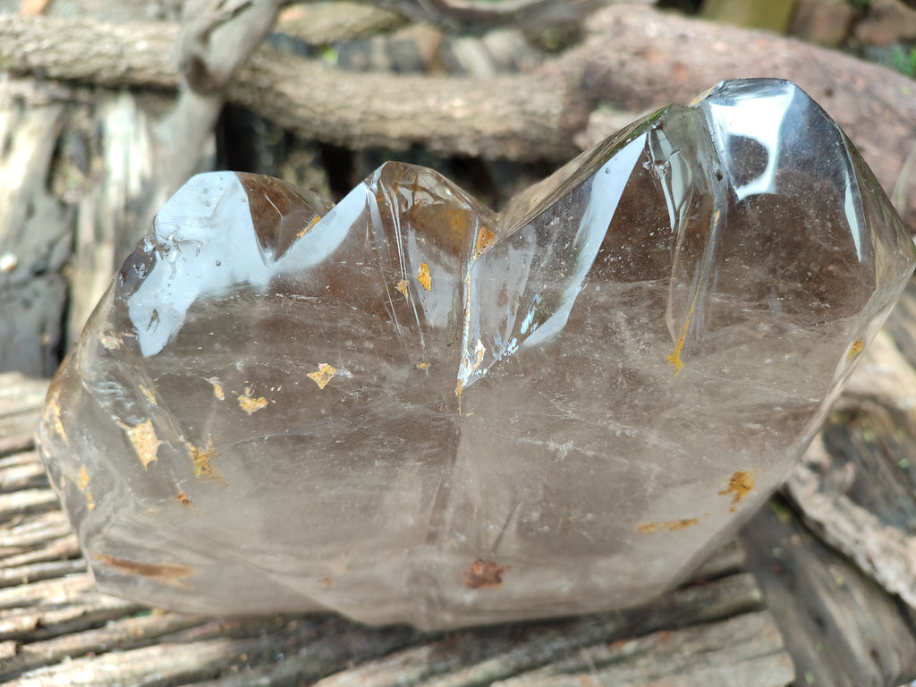 Polished Smokey Cascading Multi Terminated Window Quartz Crystal x 1 From Madagascar - Toprock Gemstones and Minerals 