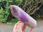 Polished Chevron Amethyst Points x 2 From Ankazobe, Madagascar - Toprock Gemstones and Minerals 