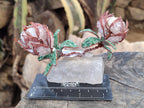 Hand Made Gemstone Double Protea Flower Trees x 3 From South Africa - Toprock Gemstones and Minerals 