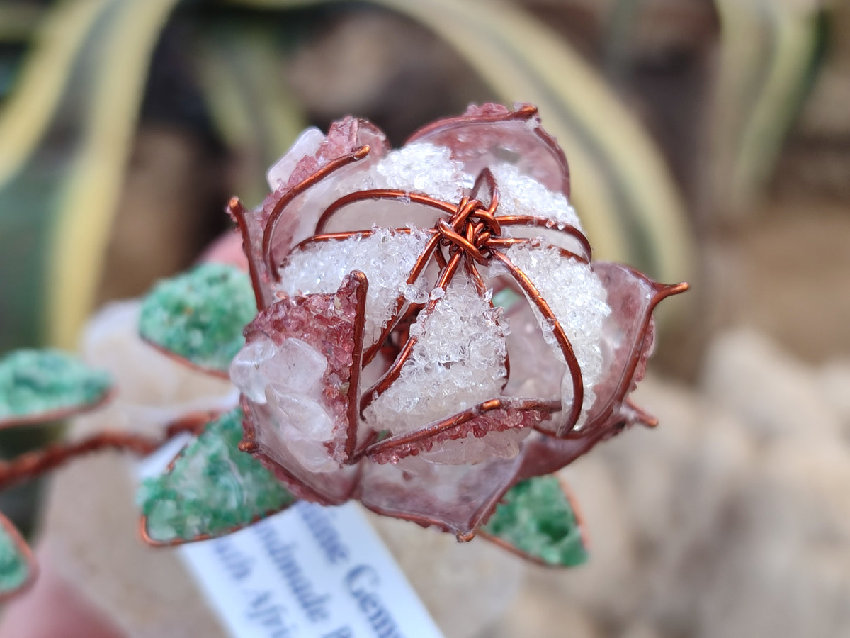 Hand Made Gemstone Double Protea Flower Trees x 3 From South Africa - Toprock Gemstones and Minerals 