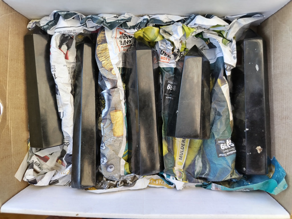 Polished Black Basalt Palm Stones x 5 From Antsirabe, Madagascar - Toprock Gemstones and Minerals 