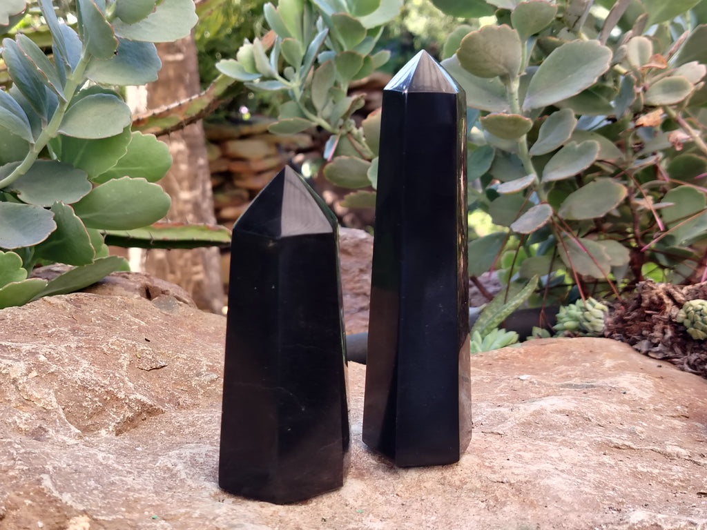 Polished Black Basalt Palm Stones x 5 From Antsirabe, Madagascar - Toprock Gemstones and Minerals 