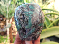 Polished Emerald Mica In Matrix Standing Free Forms x 4 From Mutoko, Zimbabwe - Toprock Gemstones and Minerals 