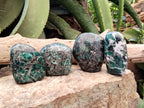 Polished Emerald Mica In Matrix Standing Free Forms x 4 From Mutoko, Zimbabwe - Toprock Gemstones and Minerals 