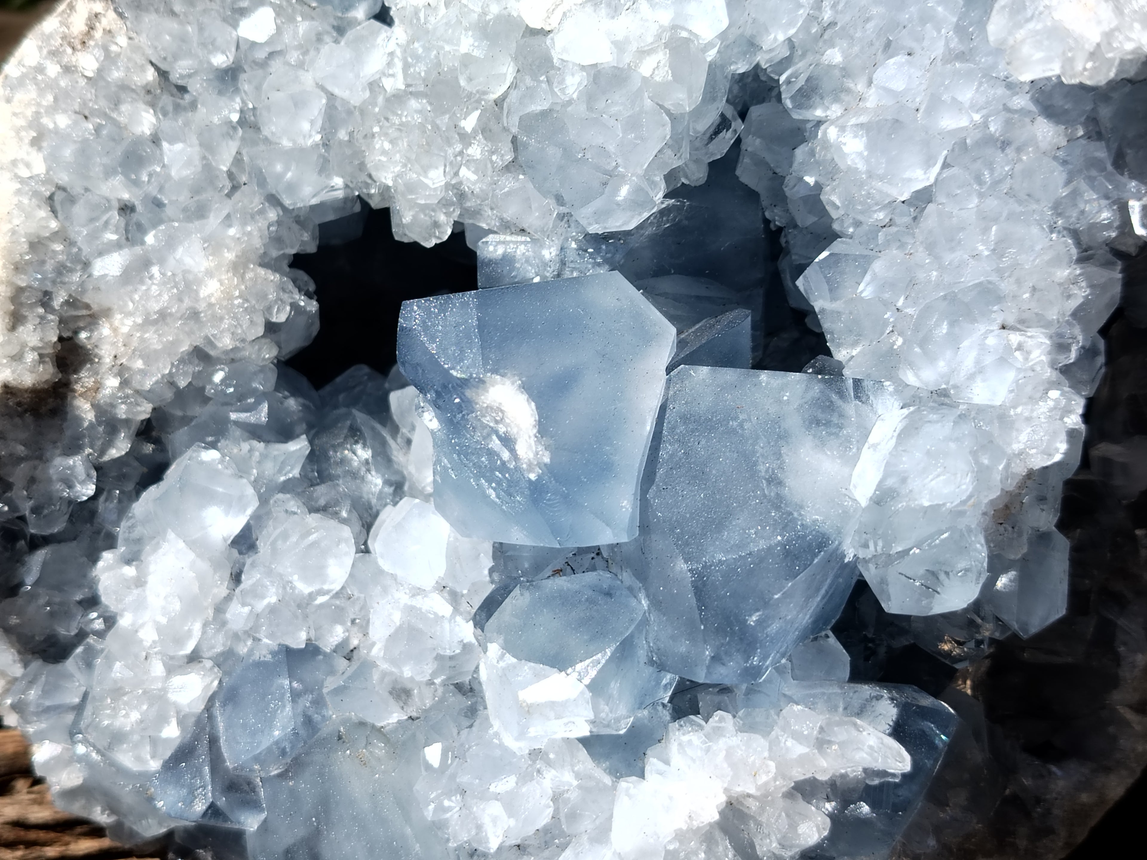 Natural Celestite Geode Specimens x 1 From Sakoany, Madagascar - Toprock Gemstones and Minerals 