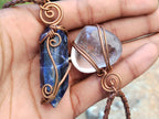 Hand Made Copper Wire Wrapped Pendants x 6 From Southern Africa - Toprock Gemstones and Minerals 