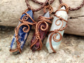 Hand Made Copper Wire Wrapped Pendants x 6 From Southern Africa - Toprock Gemstones and Minerals 
