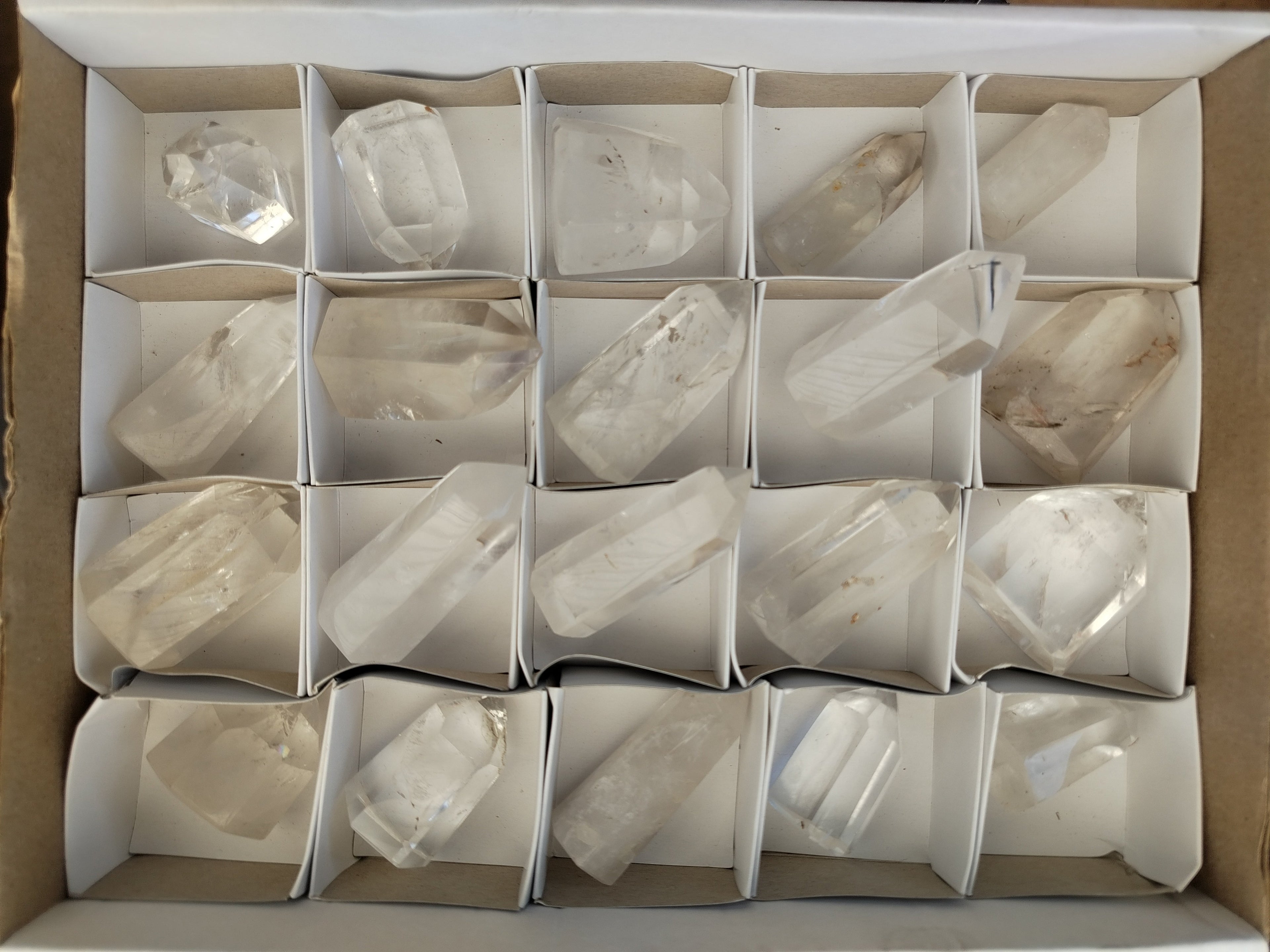 Polished Clear Quartz Crystals x 20 From Madagascar - Toprock Gemstones and Minerals 