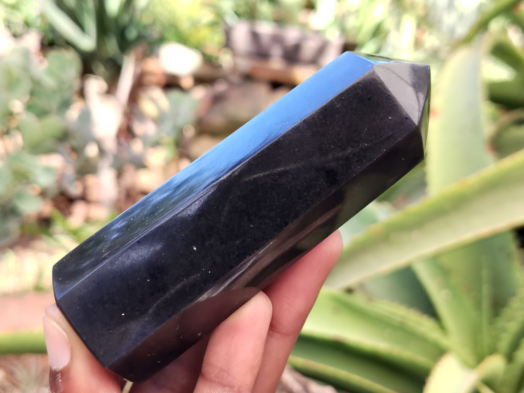 Polished Black Basalt Points x 6 From Antsirabe, Madagascar - Toprock Gemstones and Minerals 