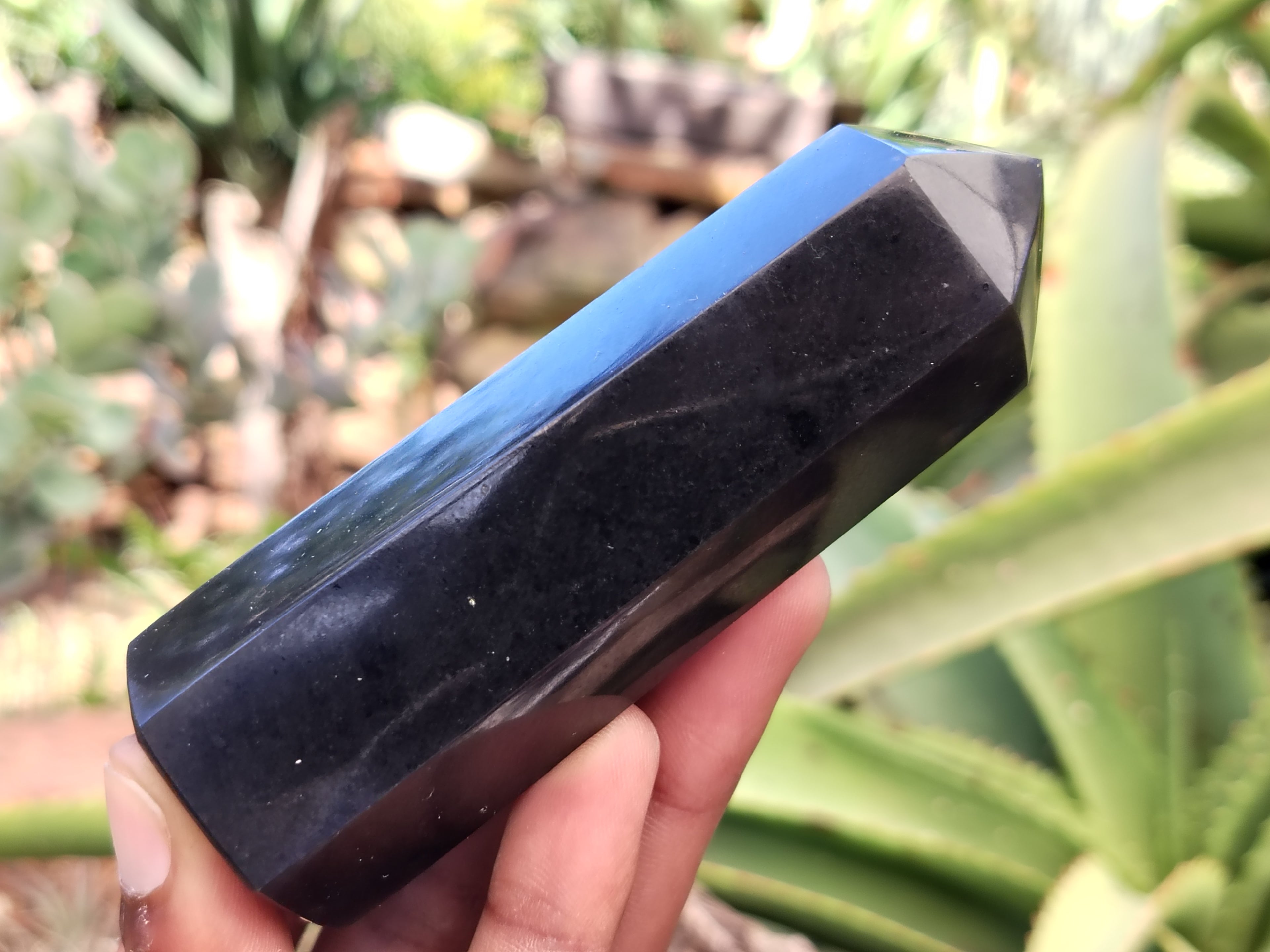 Polished Black Basalt Points x 6 From Antsirabe, Madagascar - Toprock Gemstones and Minerals 