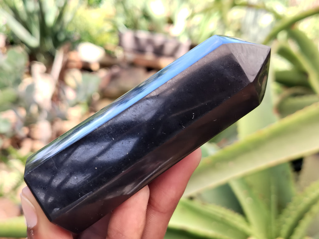 Polished Black Basalt Points x 6 From Antsirabe, Madagascar - Toprock Gemstones and Minerals 