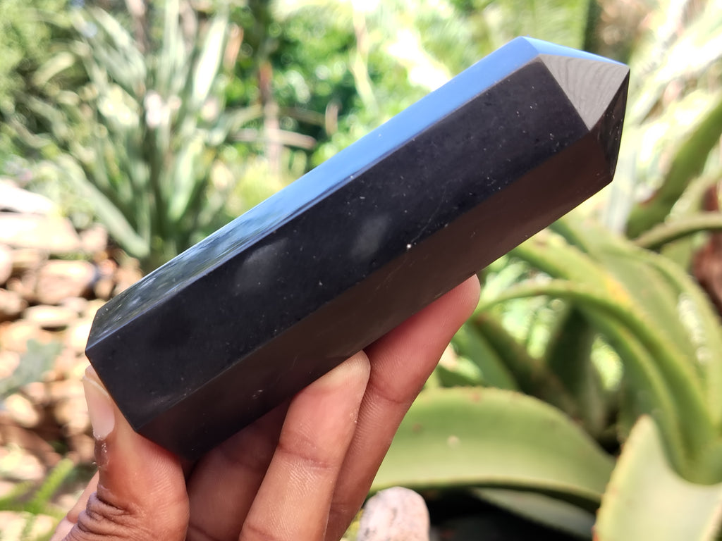 Polished Black Basalt Points x 6 From Antsirabe, Madagascar - Toprock Gemstones and Minerals 