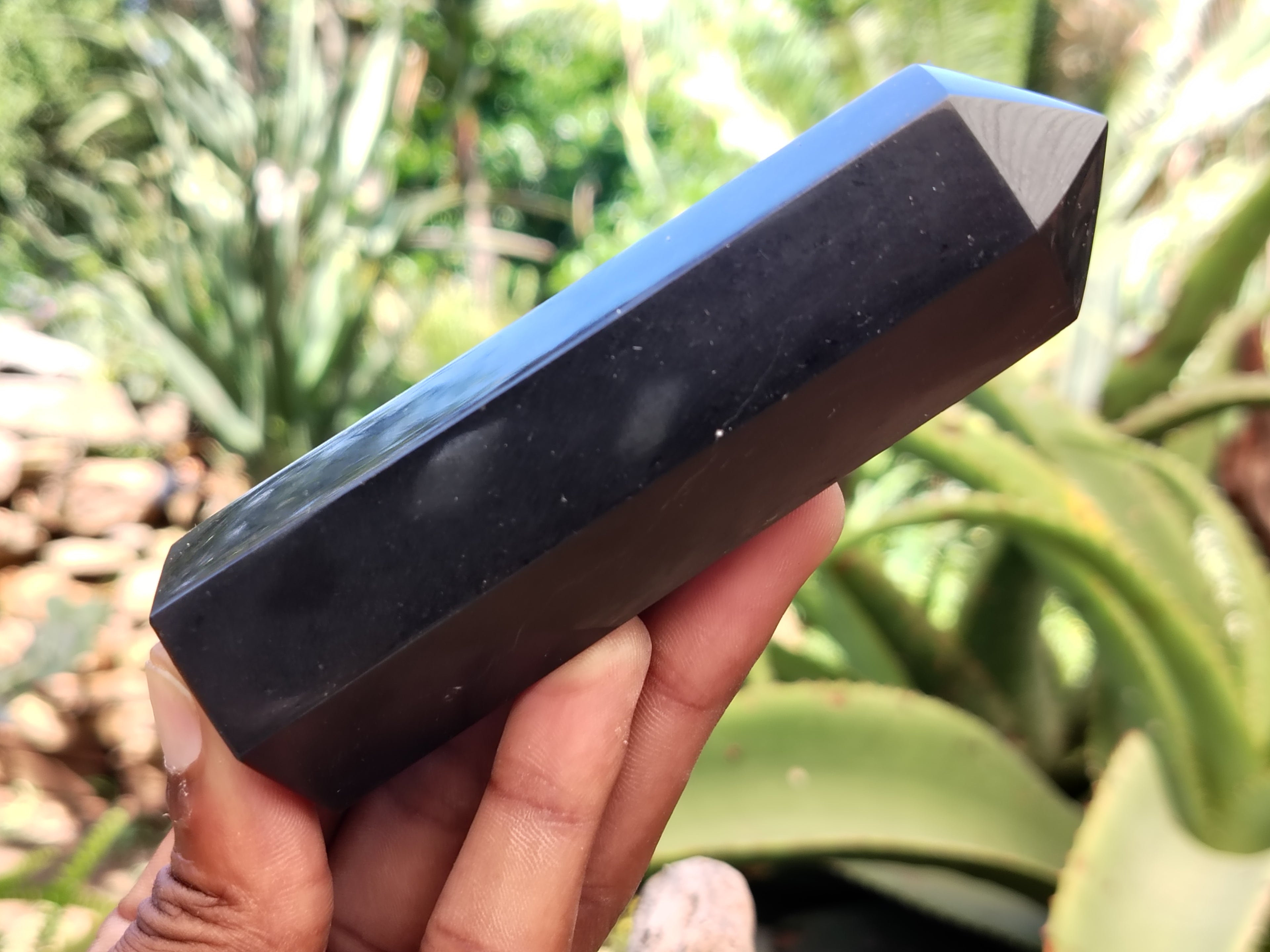 Polished Black Basalt Points x 6 From Antsirabe, Madagascar - Toprock Gemstones and Minerals 