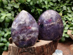 Polished Lepidolite with Pink Rubellite Standing Free Forms x 3 From Madagascar - Toprock Gemstones and Minerals 