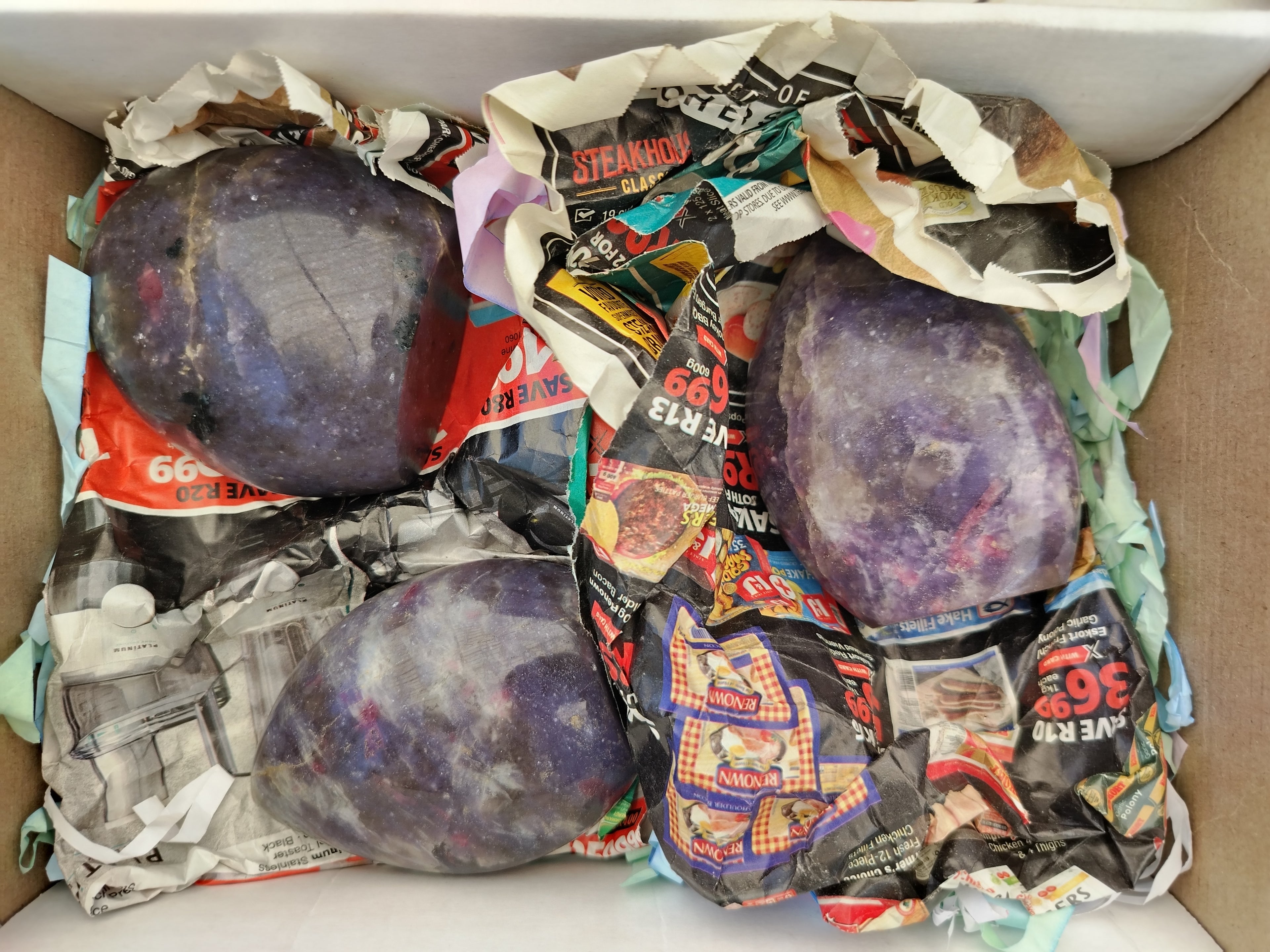 Polished Lepidolite with Pink Rubellite Standing Free Forms x 3 From Madagascar - Toprock Gemstones and Minerals 