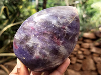 Polished Lepidolite with Pink Rubellite Standing Free Forms x 3 From Madagascar - Toprock Gemstones and Minerals 