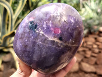 Polished Lepidolite with Pink Rubellite Standing Free Forms x 3 From Madagascar - Toprock Gemstones and Minerals 