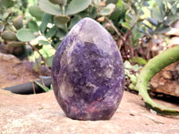 Polished Lepidolite with Pink Rubellite Standing Free Forms x 3 From Madagascar - Toprock Gemstones and Minerals 