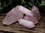 Polished Double Terminated Rose Quartz Points x 6 From Ambatondrazaka, Madagascar - Toprock Gemstones and Minerals 