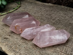 Polished Double Terminated Rose Quartz Points x 6 From Ambatondrazaka, Madagascar - Toprock Gemstones and Minerals 