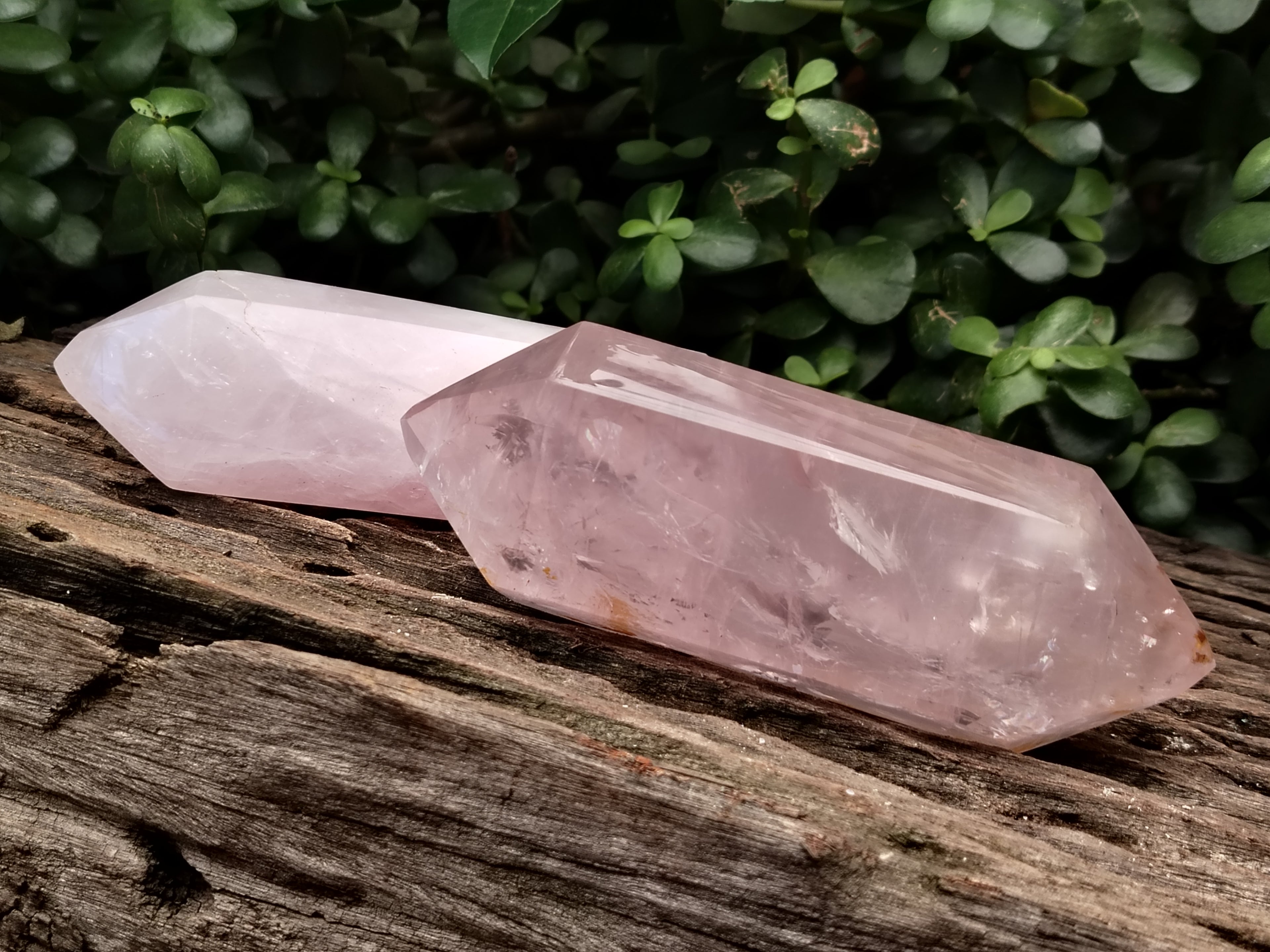 Polished Double Terminated Rose Quartz Points x 6 From Ambatondrazaka, Madagascar - Toprock Gemstones and Minerals 