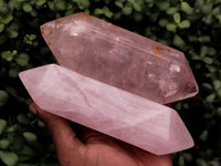 Polished Double Terminated Rose Quartz Points x 6 From Ambatondrazaka, Madagascar