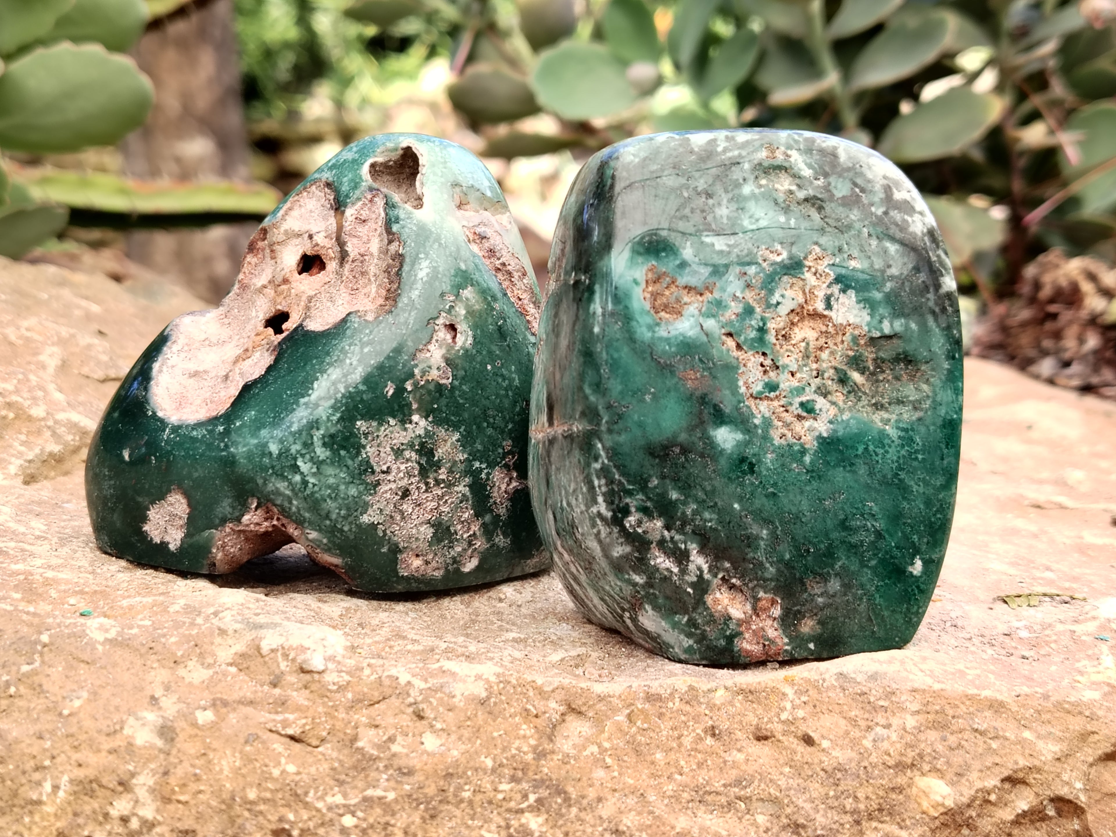 Polished Emerald Mtorolite Standing Free Forms x 6 From Zimbabwe - Toprock Gemstones and Minerals 