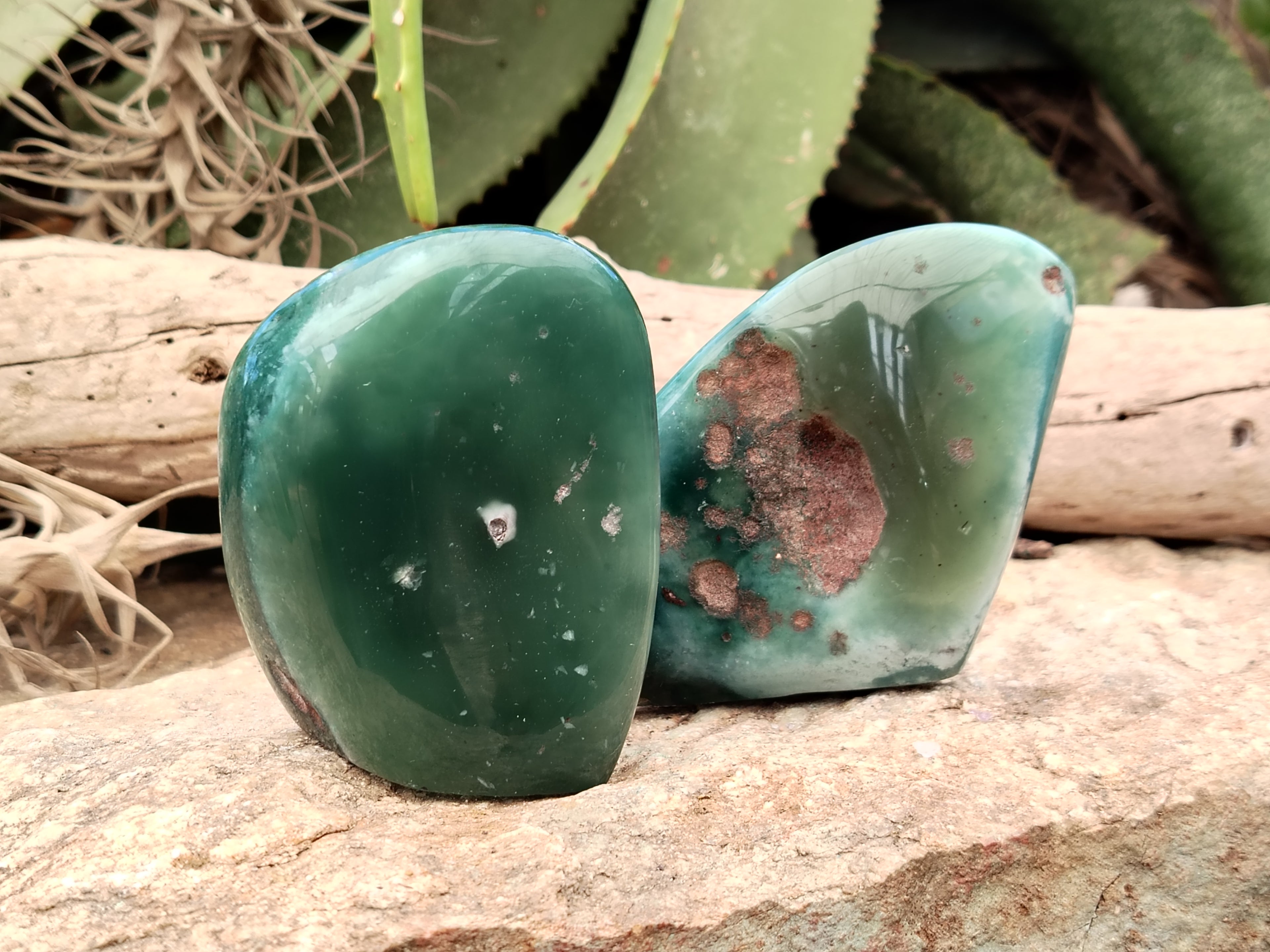 Polished Emerald Mtorolite Standing Free Forms x 6 From Zimbabwe - Toprock Gemstones and Minerals 