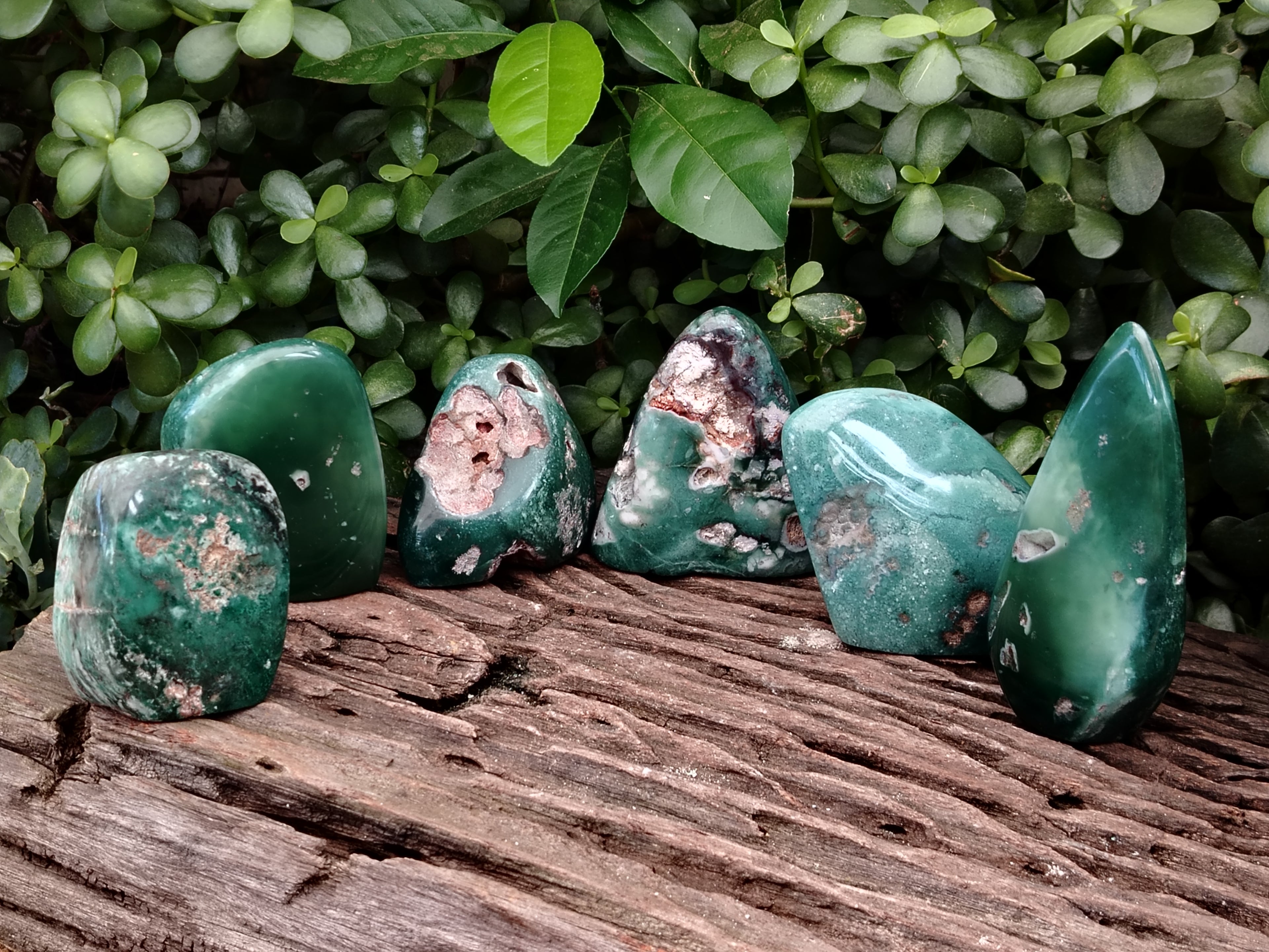 Polished Emerald Mtorolite Standing Free Forms x 6 From Zimbabwe - Toprock Gemstones and Minerals 