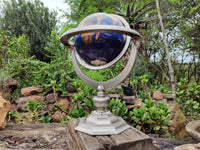 Hand Made Giant Mixed Gemstone Revolving World Globe with Metal Stand x 1 From China