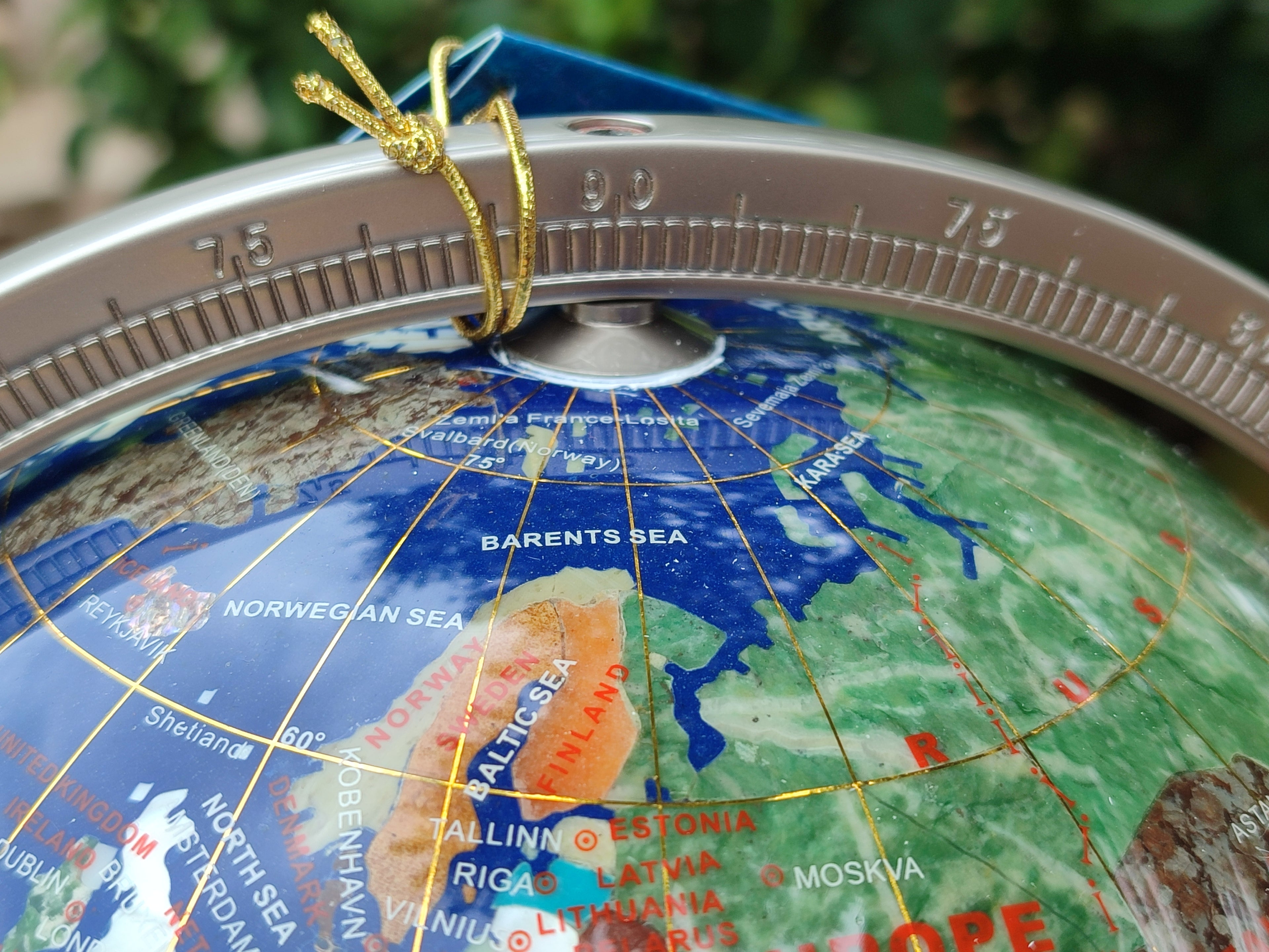 Hand Made Giant Mixed Gemstone Revolving World Globe with Metal Stand x 1 From China - Toprock Gemstones and Minerals 