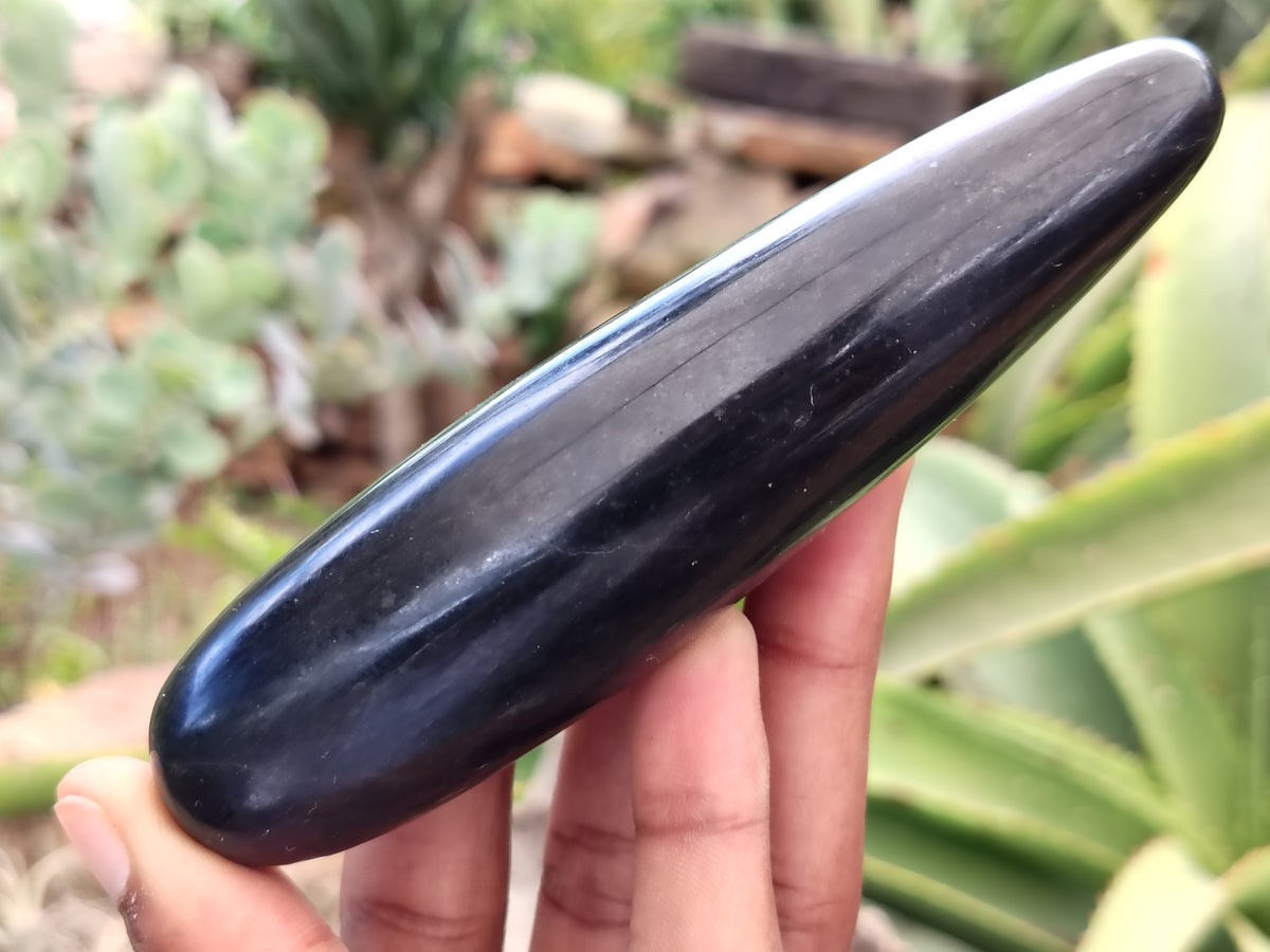 Polished Black Basalt Massage Wands x 12 From Antsirabe, Madagascar - Toprock Gemstones and Minerals 