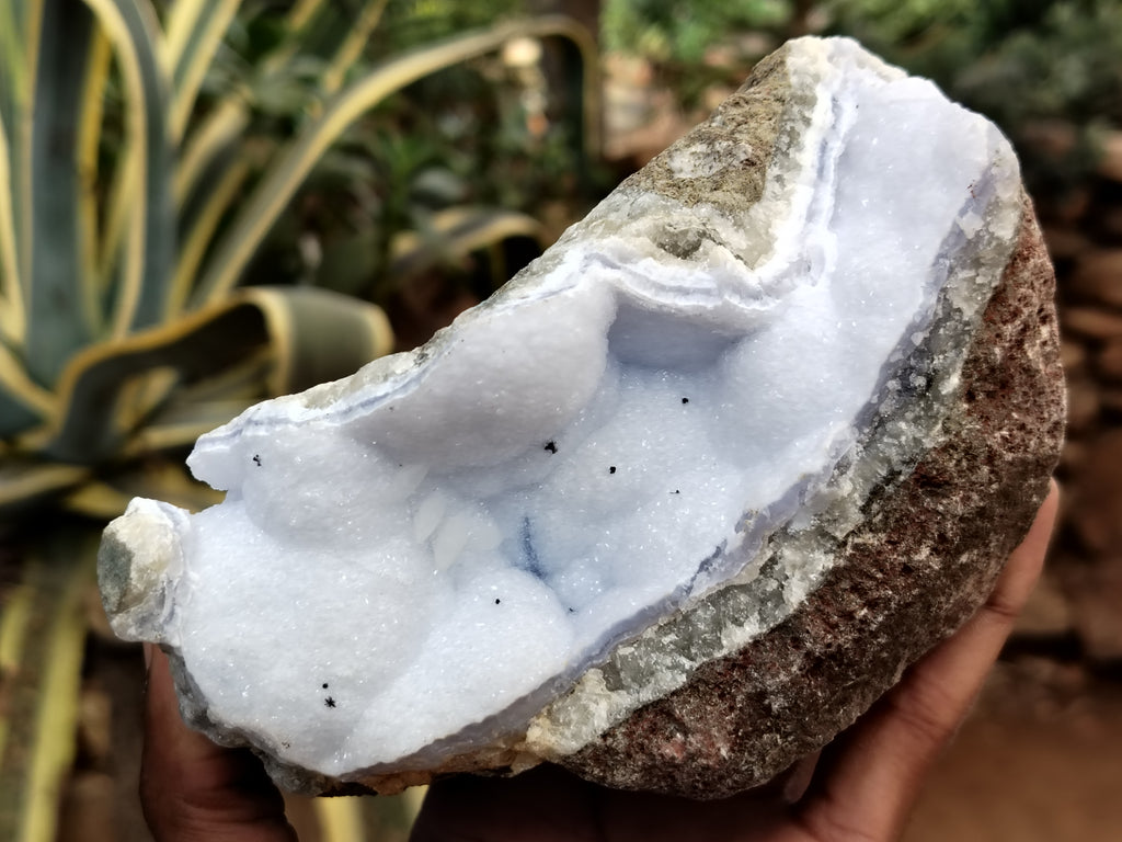 Natural Blue Lace Agate Geodes x 6 From Nsanje, Malawi - Toprock Gemstones and Minerals 